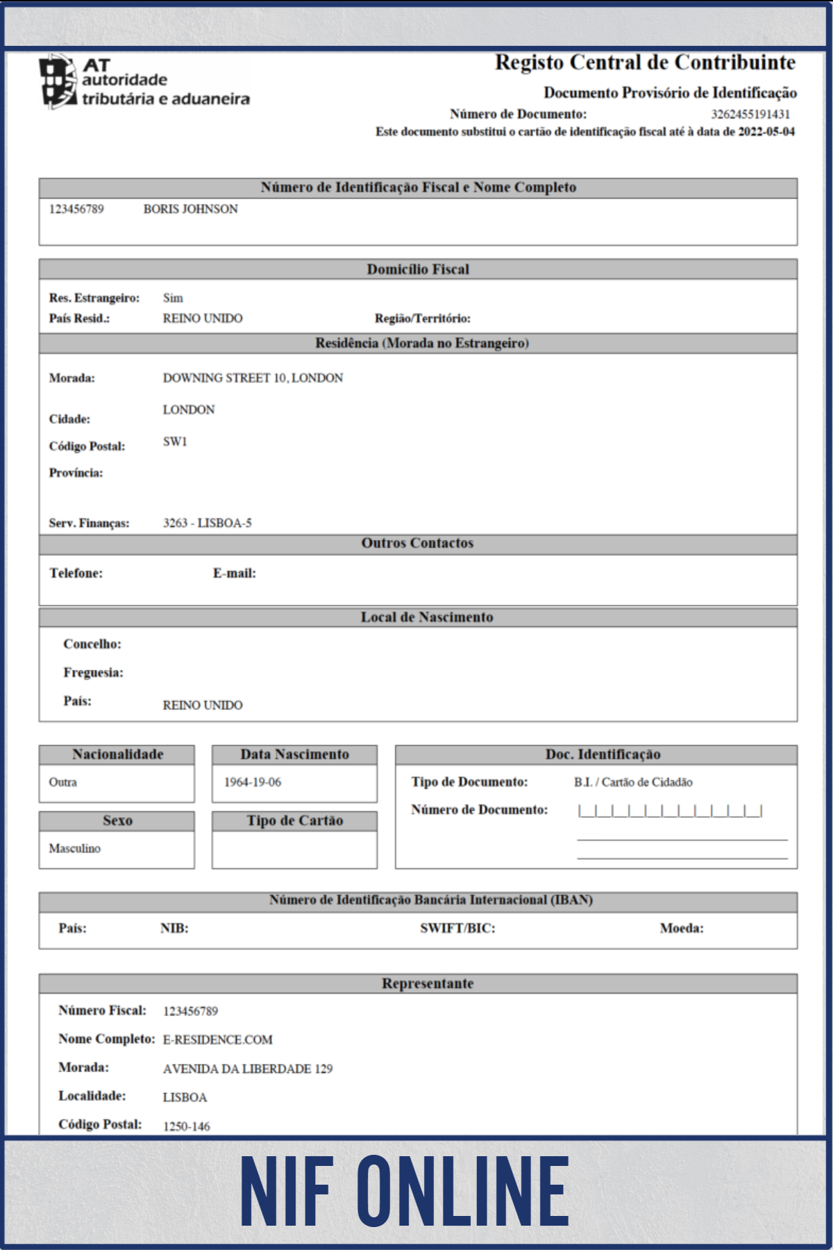 NIF em Portugal Online