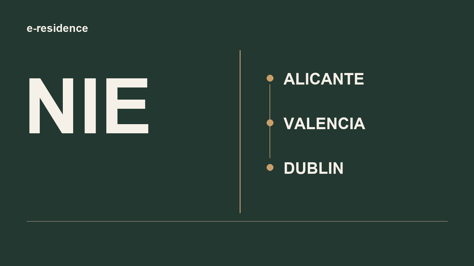 NIE offices in Alicante and Valencia, with the separate route from Dublin.
